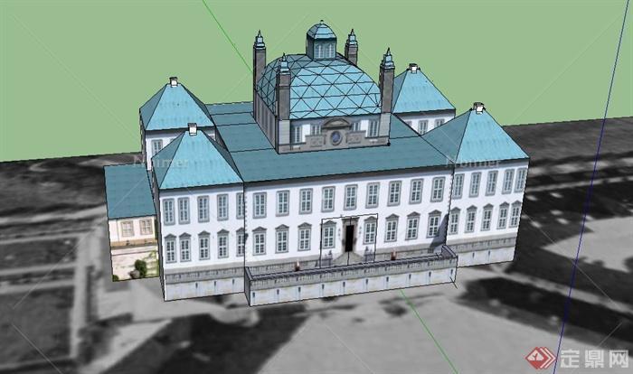 某宫殿建筑设计SU模型1