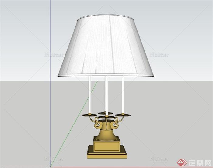 欧式台灯床头灯设计SU模型