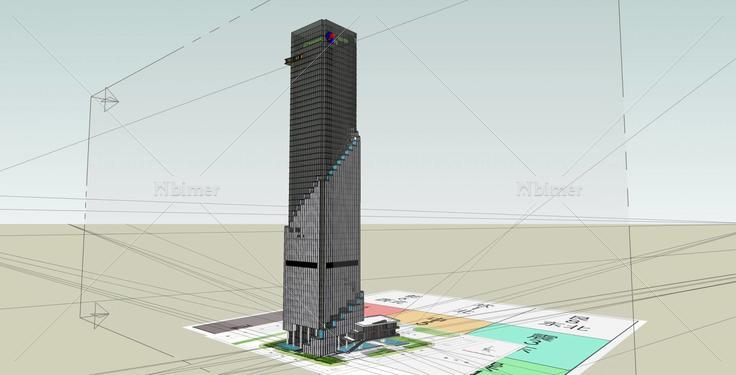 现代超高层综合办公大厦(31255)su模型下载