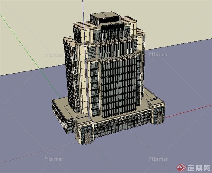 某新古典风格政府办公楼设计su模型[原创]
