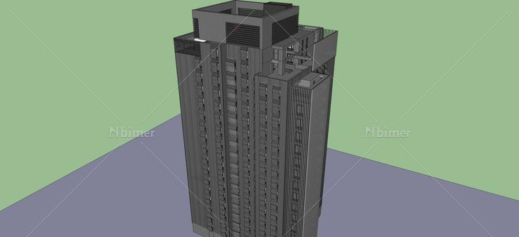 现代高层住宅(52859)su模型下载