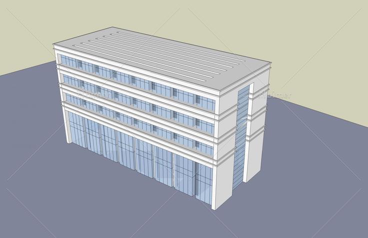 现代多层办公楼(43366)su模型下载