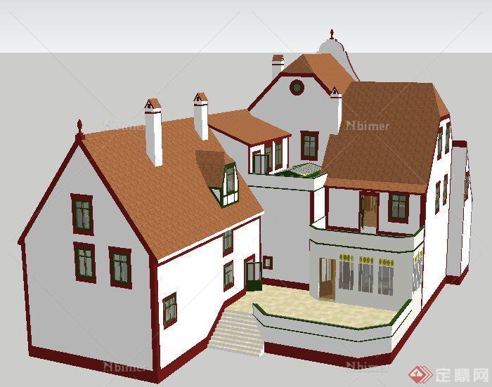 某欧式别墅建筑设计SU模型1
