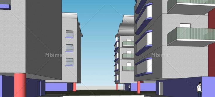 现代多层住宅楼(79500)su模型下载