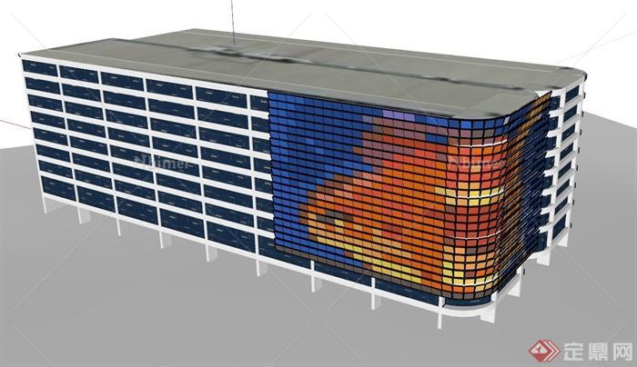 商场办公综合建筑设计SU模型