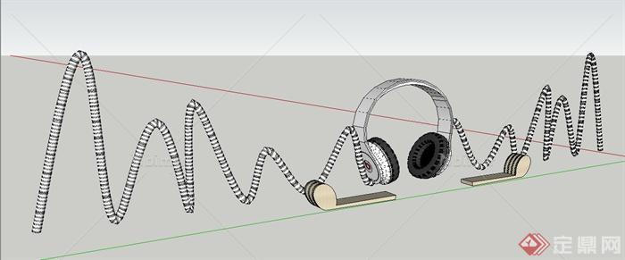 园林景观节点耳机小品设计SU模型