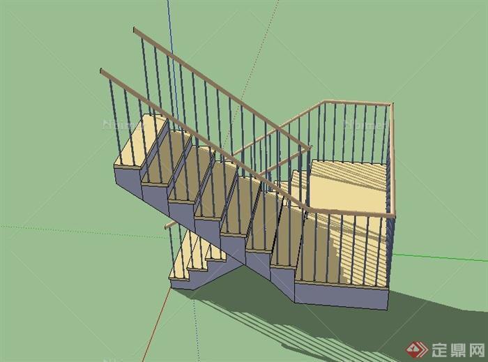 某建筑节点旋转式楼梯设计SU模型