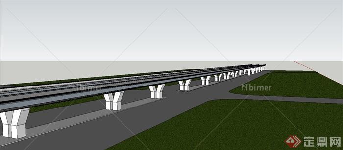 简约现代高速公路设计SU模型[原创]