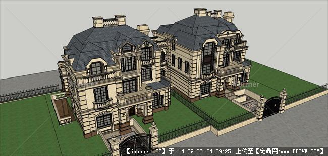 法式别墅建筑设计方案详细su模型