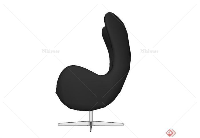 黑色现代时尚沙发椅SU模型