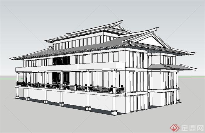 酒店建筑设计方案su模型