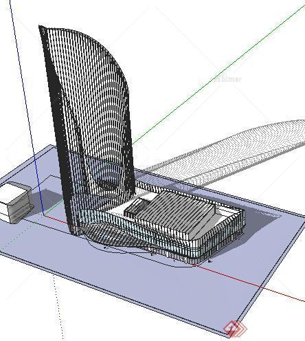 某现代酒店建筑设计方案SU模型15