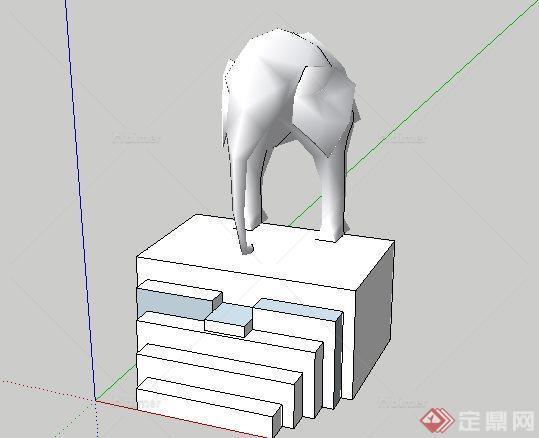 东南亚风格大象雕塑SketchUp(SU)3D模型