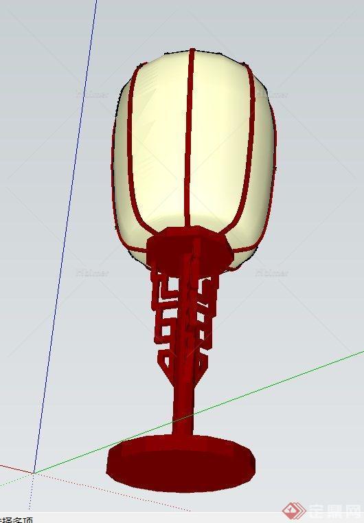 中式风格室内地灯设计SU模型