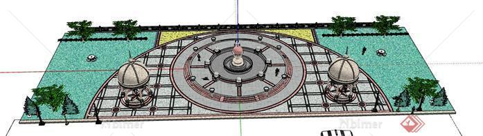 某欧式广场景观设计SU模型