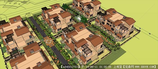 Sketch Up 精品模型---联排别墅建筑规划设计方案