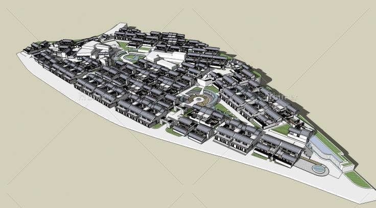 新农村规划设计 建筑+景观 精模