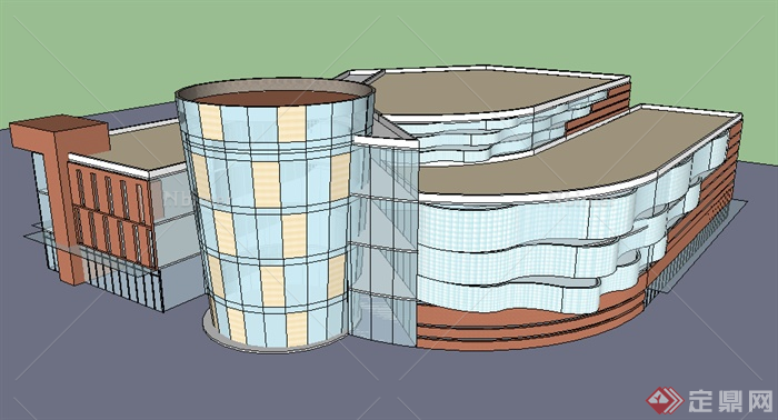 某超现代商业建筑设计SU模型素材