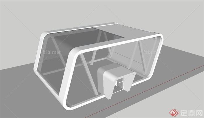 专卖展示店建筑设计完整SU模型