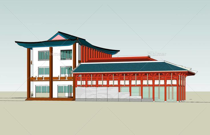 中式景观建筑(38804)su模型下载