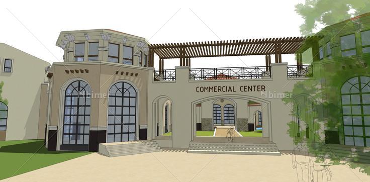 西班牙风格商业中心方案sketchup模型