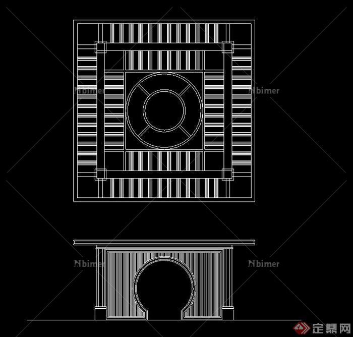 现代中式风格亭子设计SU模型与CAD方案图