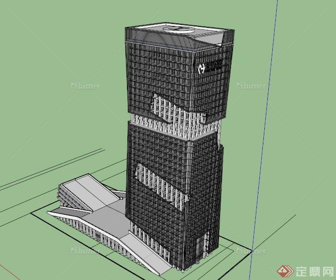 超高层办公建筑设计SU模型[原创]