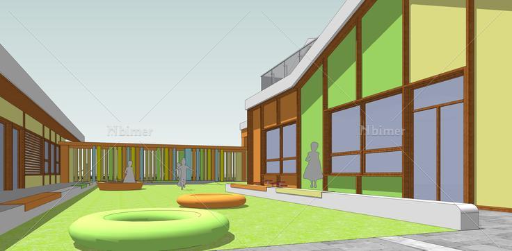 现代幼儿园建筑sketchup模型