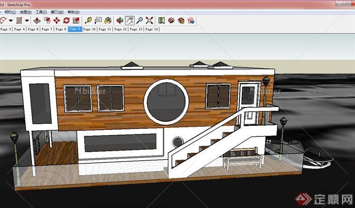 某两层住宅船房建筑设计SU模型