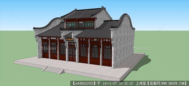 仿古建筑文昌阁su模型