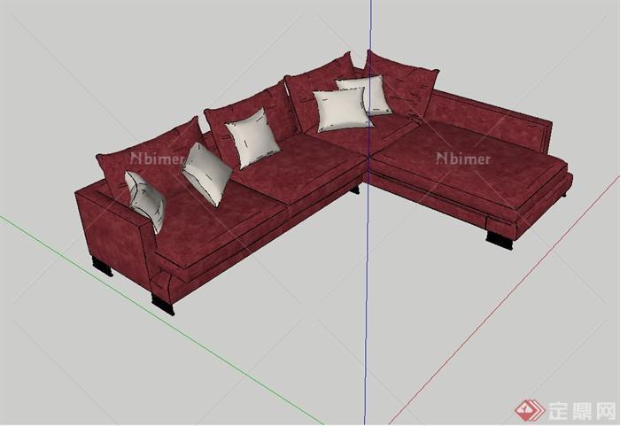 某现代风格详细精致室内沙发设计SU模型[原创]