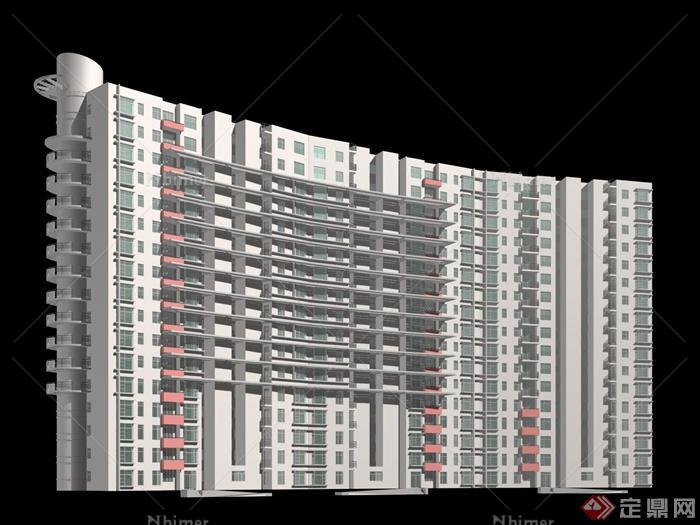 高层住宅公寓建筑设计MAX模型