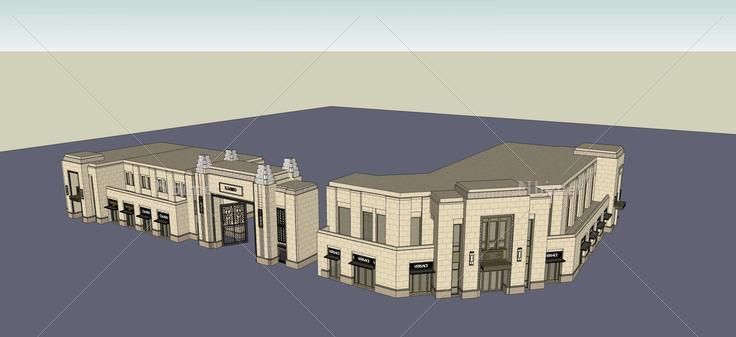 古典风格临街商业楼(57818)su模型下载