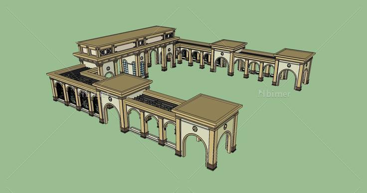 欧式风格门楼入口(69324)su模型下载