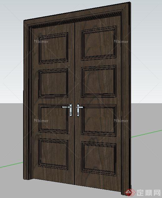 木质双开门su模型[原创]