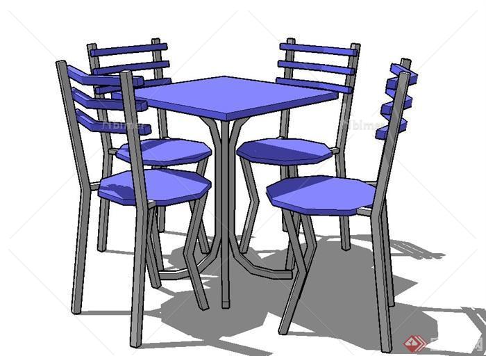 现代桌椅组合设计su模型[原创]