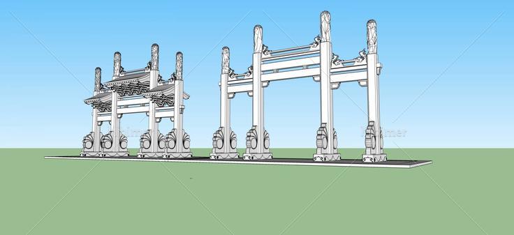 牌坊-通济桥牌坊(43307)su模型下载