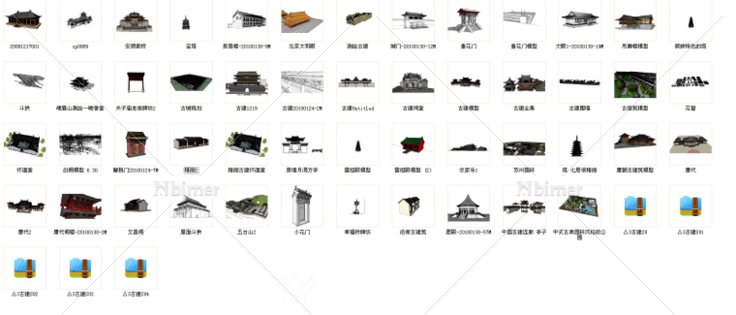 50个中国古代建筑SketchUp模型提供下载分享，超