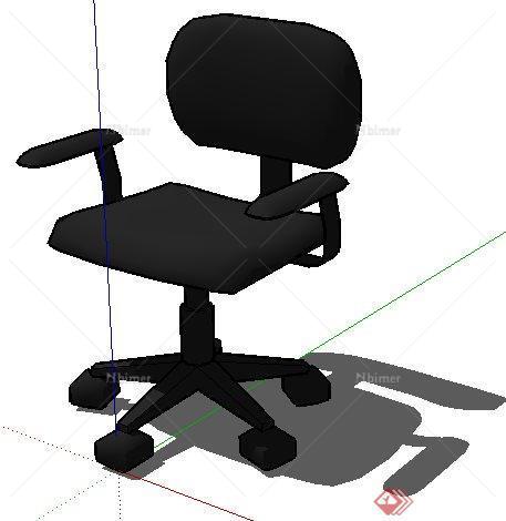 一个现代风格老板椅电脑椅SU模型素材
