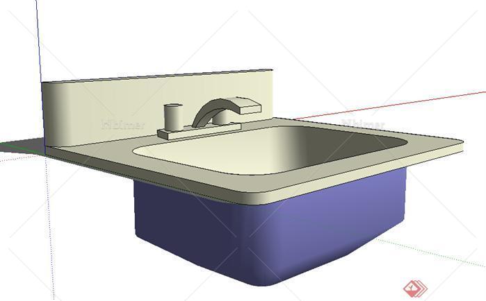 设计素材之厨卫设施洗手池设计素材su模型