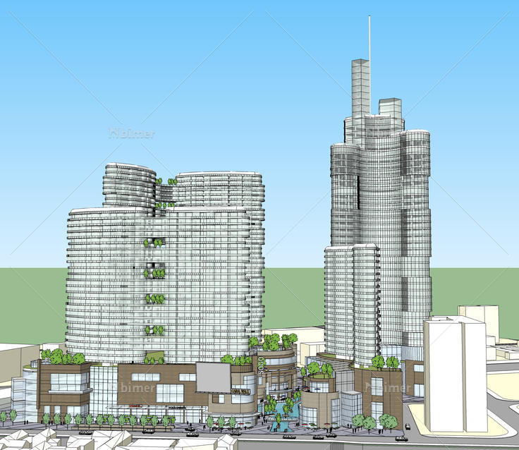 大型城市综合体规划方案sketchup模型