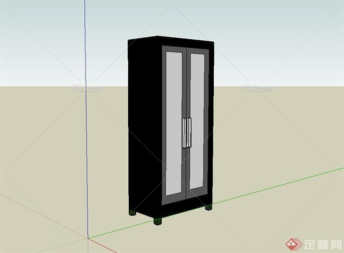 现代简约风格衣柜设计su模型