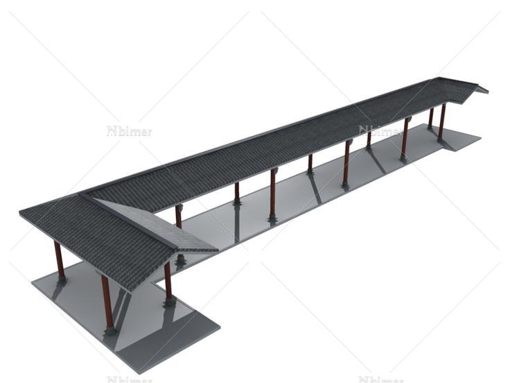 3DMAX古建廊模型