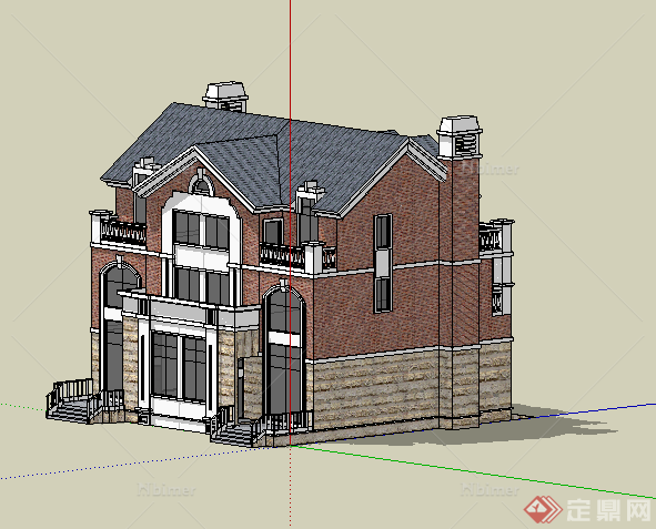 某一别墅建筑设计SU模型