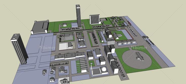 现代城市规划(77899)su模型下载