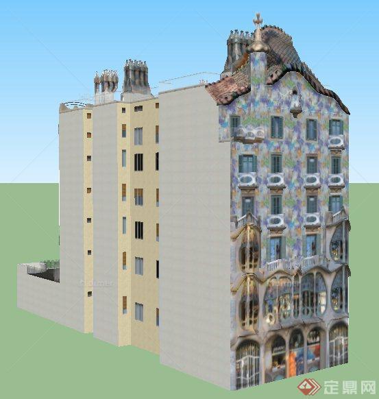 巴特罗公寓建筑设计su模型