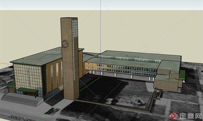 某基督教会建筑设计SU模型