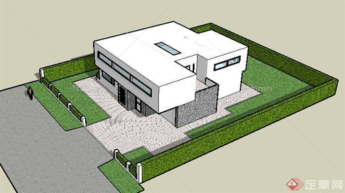 某现代别墅建筑设计方案su模型3