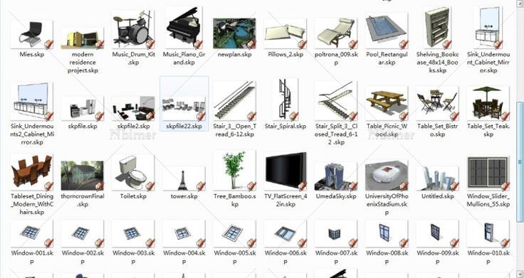 07年起搜集的SketchUp室内模型元素（一）