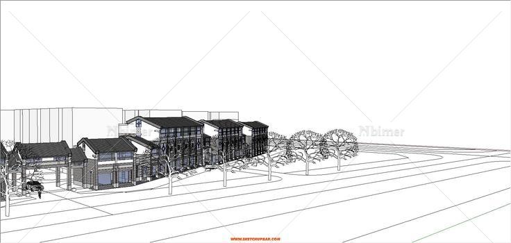 SU模型-商业街-A9-传统民居周村商业方案